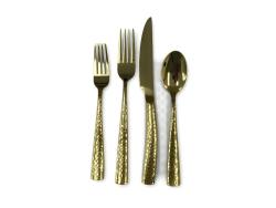 Flatware <br /> Oxford Gold Hammered Collection