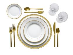 China <br /> White with Gold Rim Collection