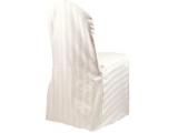 Ivory Satin Stripe Hotel Chair Cover
