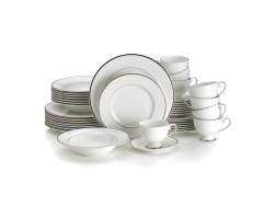 China <br /> White with Silver Rim Collection